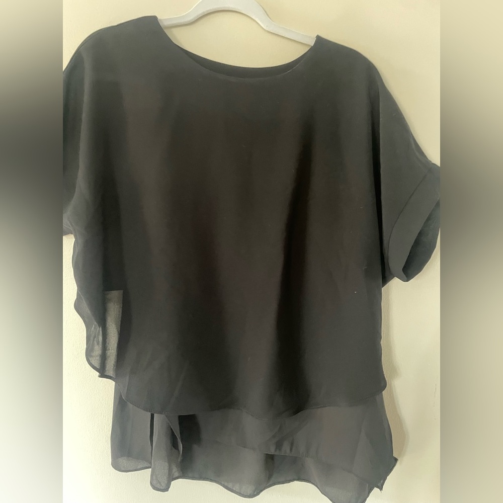 Pinkyotto black layered dress top. Size large.